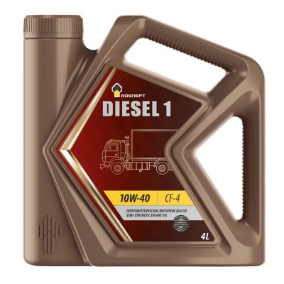 Всесезонное полусинтетическое моторное масло Rosneft Diesel 1 10W-40 4 л