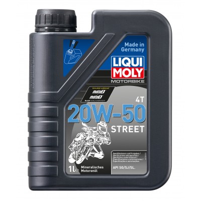 Минеральное моторное масло для 4-тактных мотоциклов LIQUI MOLY  Motorbike 4T Street 20W-50 